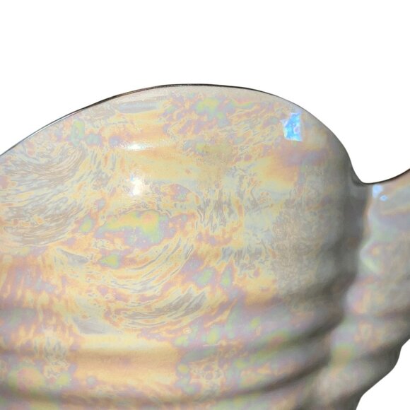 Vintage Pearl China Co. Hand-Decorated 22K Gold Iridescent Scalloped Bowl USA - Picture 6 of 12